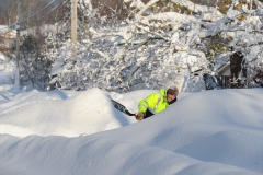 HAMBURG, NY - November 19: Brett Witkowski digs out after an intense lake-effect snowstorm impacted the area on November 19, 2022 in Hamburg, New York. Around Buffalo and the surrounding suburbs, the snowstorm resulted in up to five feet of accumulation and additional snowfall is forecast for the weekend. The band of snow is expected to return to the same hard hit areas and has resulted in at least two deaths.  (Photo by John Normile/Getty Images)